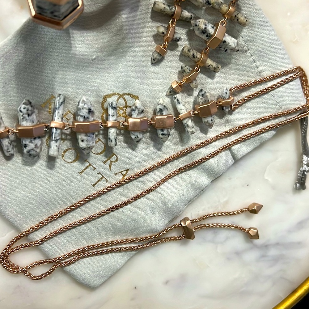 KS ROSE GOLD AND DALMATIAN JASPER SET - Picture 3 of 3